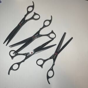 King Star 7.0in Titanium Black Professional Pet Grooming Scissors